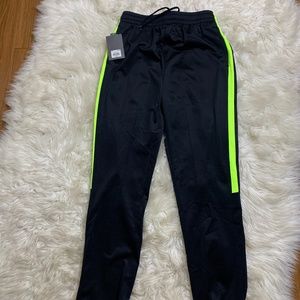 Boys black and neon athletic track pants